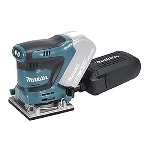 Makita DBO484Z Levigatrice Orbitale a Batteria 18 V 11000-14000 OPM con Velocita' Regolabile e Sistema Velcro colore Nero Blu