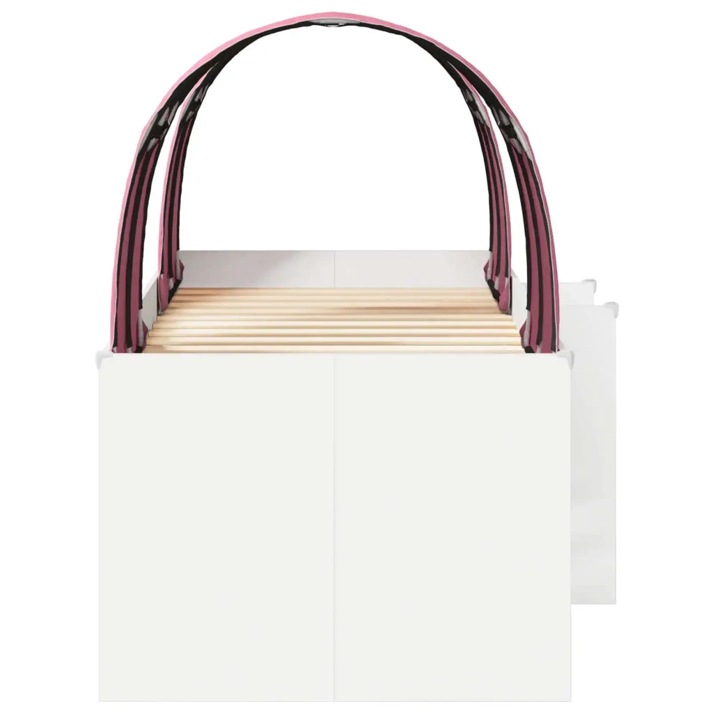 Letto Alto per Bambini con Tunnel Bianco e Rosa 3423536