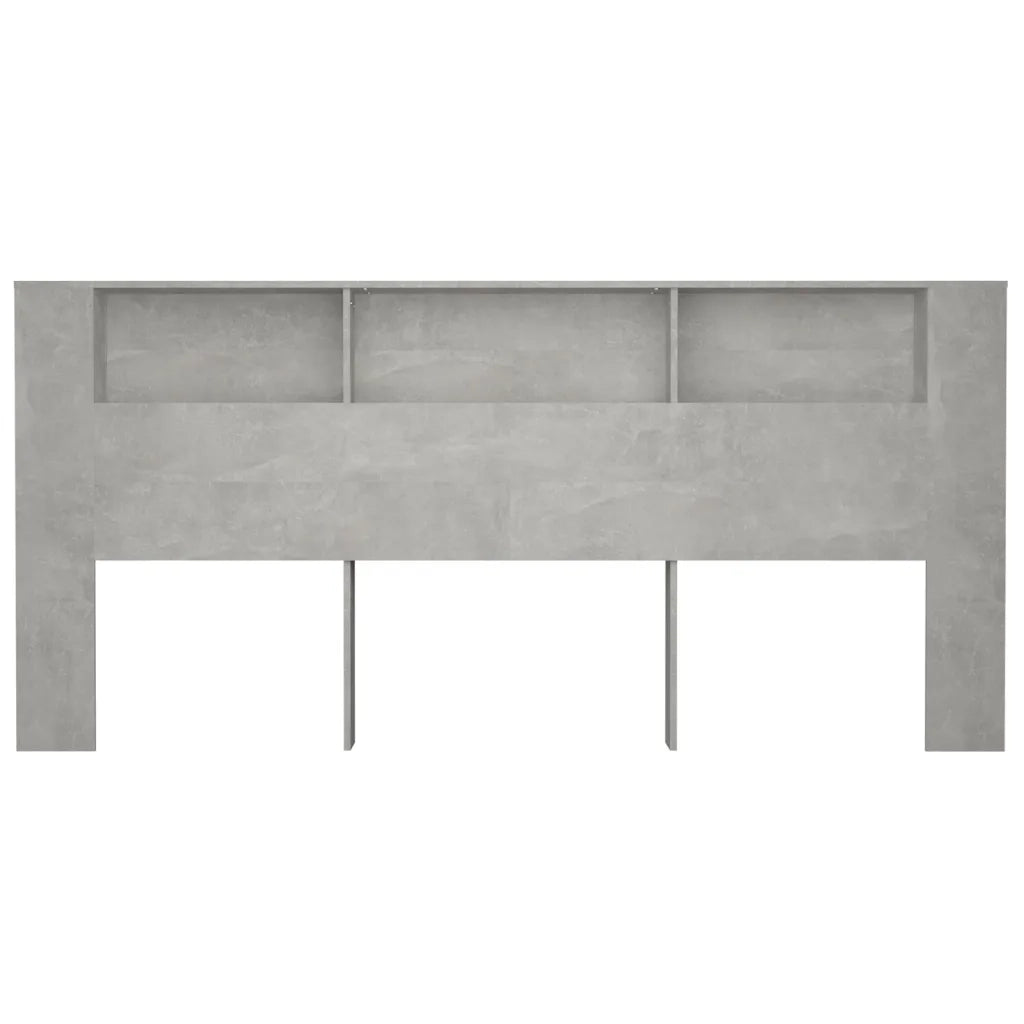 Testiera con Scomparti Grigio Cemento 220x18,5x104,5 cm 811965