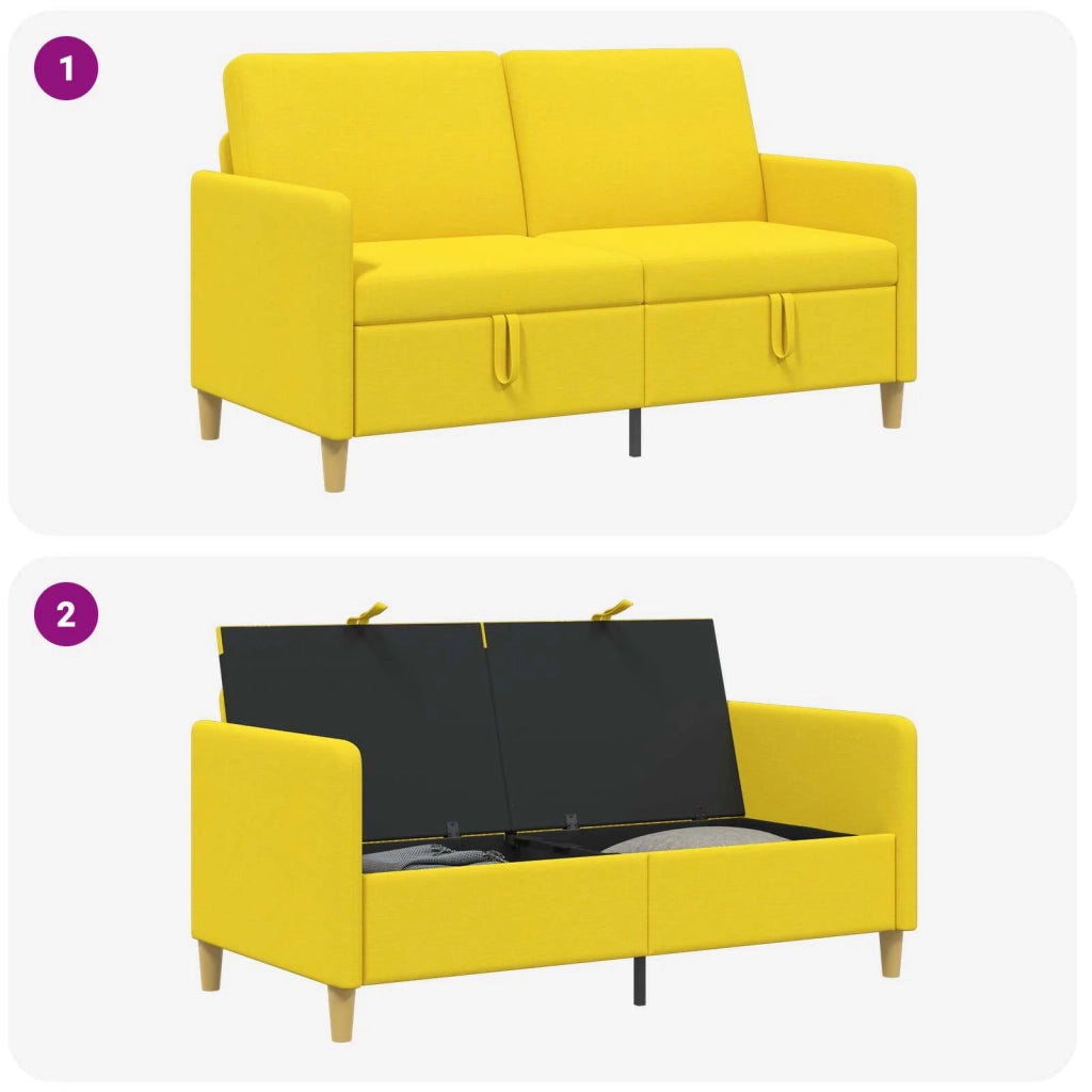Divano con Storage Giallo Chiaro 152 x 78 x 87 cm Poliestere 42036929