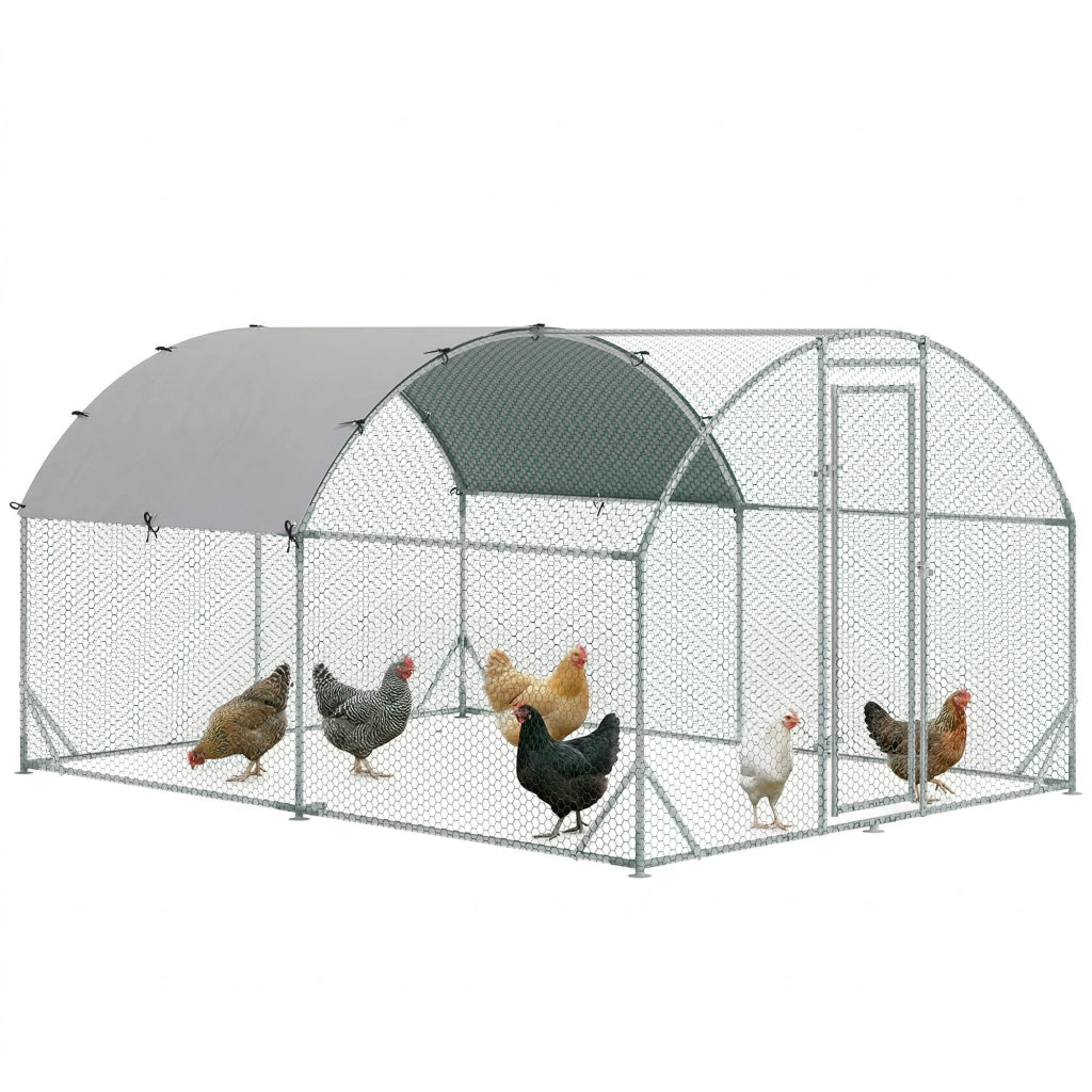 Recinto per polli 10,64 m2 ¨C zephmum ¨C 2,8x3,8x1,97 m grigio