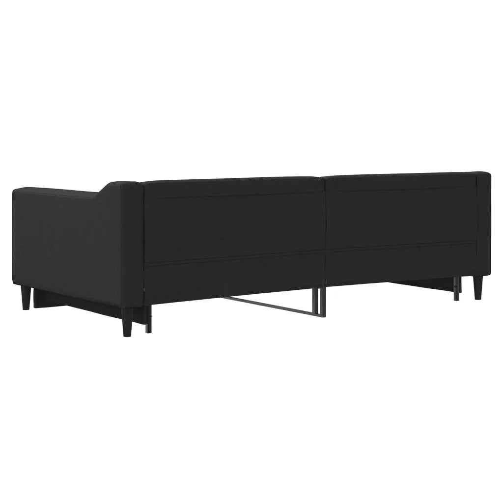 Divano Letto con Letto Estraibile Nero 100x200 cm in Tessuto 3197433