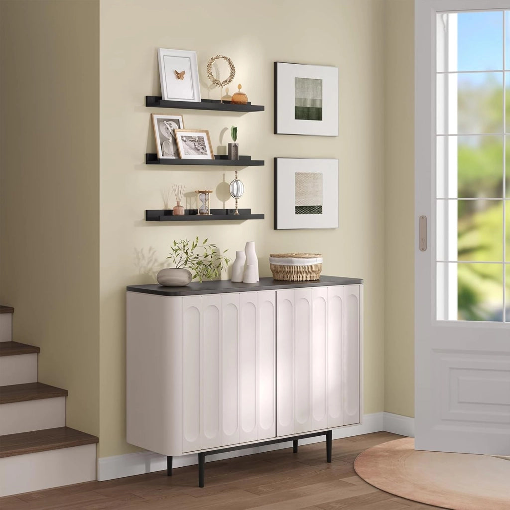 Set di 6 scaffali da Parete, per Foto, per Soggiorno, Camera da Letto, Bagno, Cucina, 60 x 5 x 12 cm