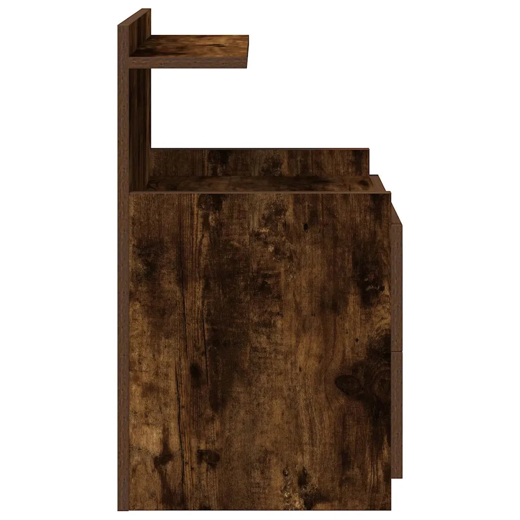 Comodini 2 pz con 2 cassetti Rovere Affumicato 40x36,5x62 cm 858641