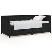 Letto singolo | Letto per adulti | Dormeuse Nera 75x190 cm in Legno Massello di Pino
