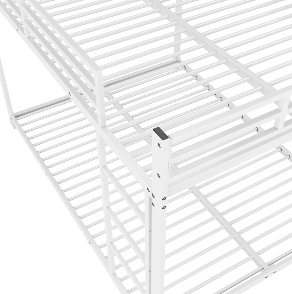 Letto a castello per bambini in metallo 140 x 200 cm bianco