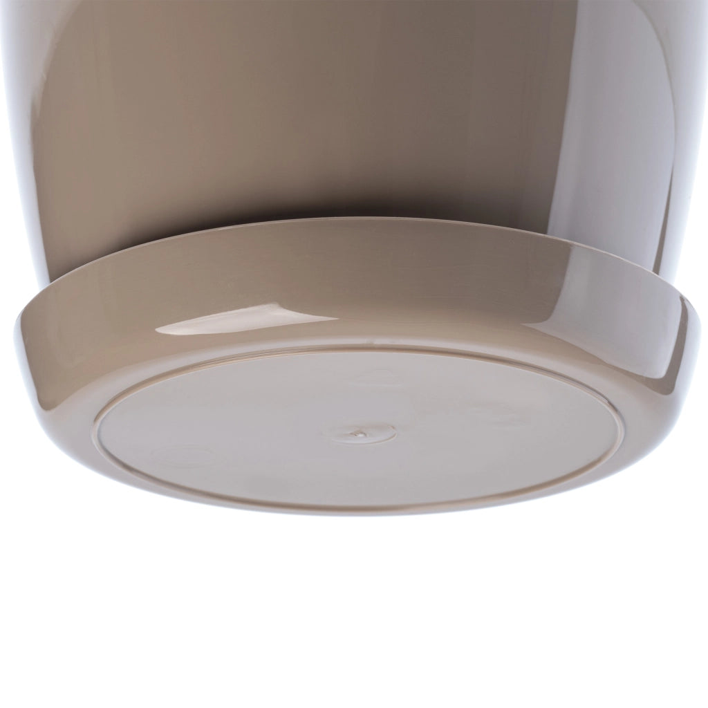 Vaso da fiori KADAX con sottovaso e coperchio in plastica, 23 cm, beige. Vaso da fiori Kadax
