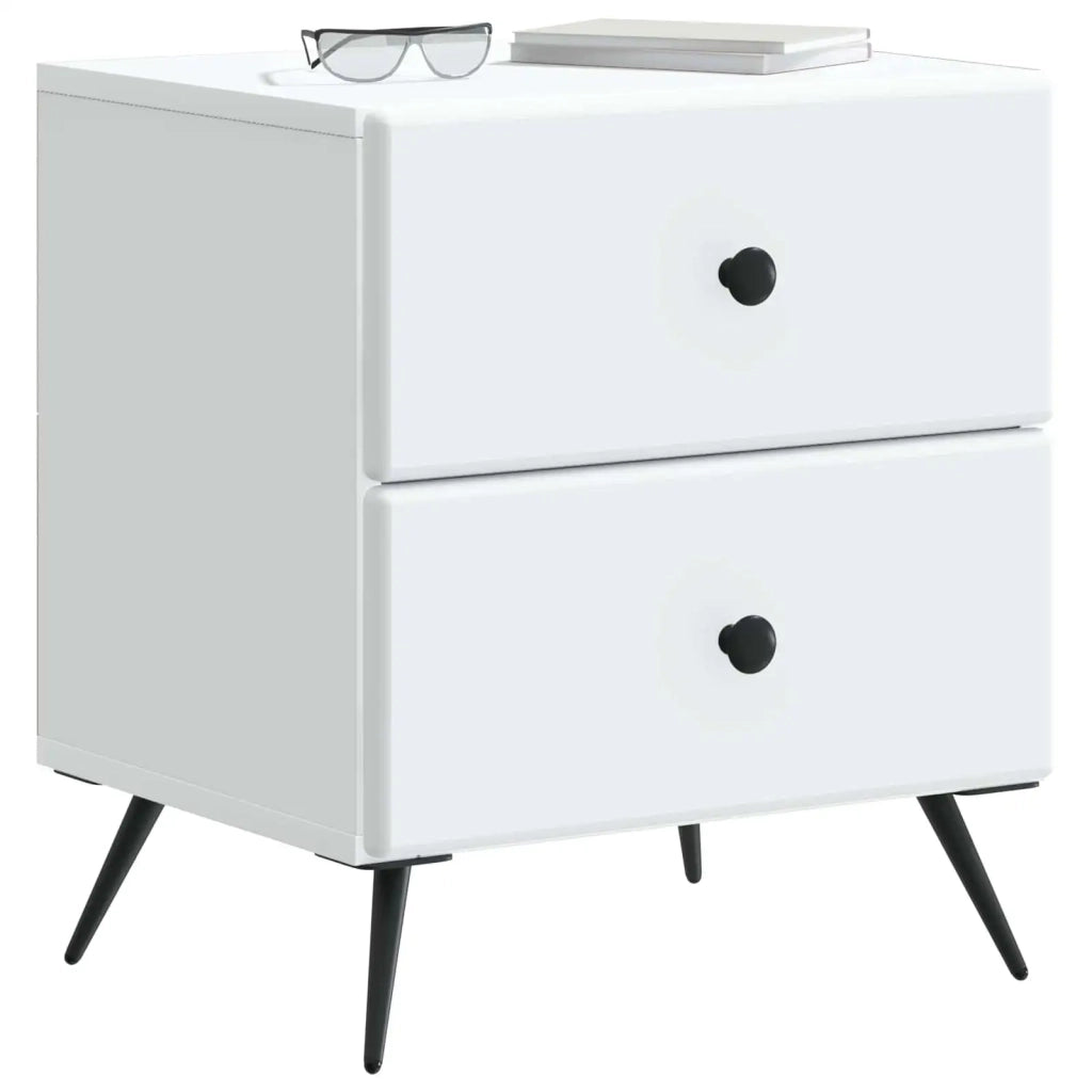 Armadio da Notte con cassetto 2 pcs Bianco 43 x 34,5 x 47,5 cm