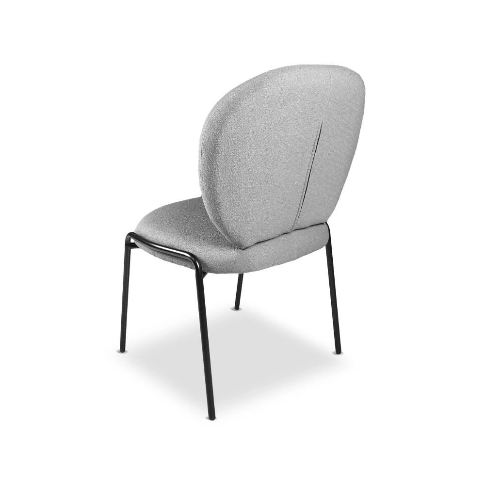 Set 2 Sedie da pranzo tessuto teddy grigio Sirio 53x39x94h