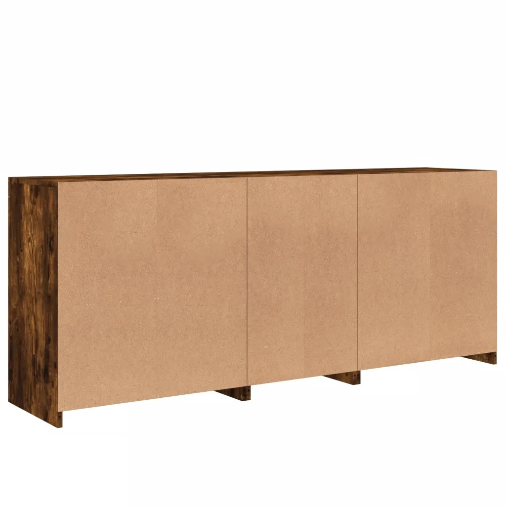 Credenza con Luci LED Rovere Fumo 162x37x67 cm 3208999