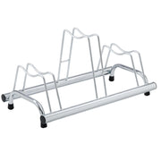Andrys Rastrelliera Bici 3 Posti Alto/Basso per Freni a Disco Zincato Argento
