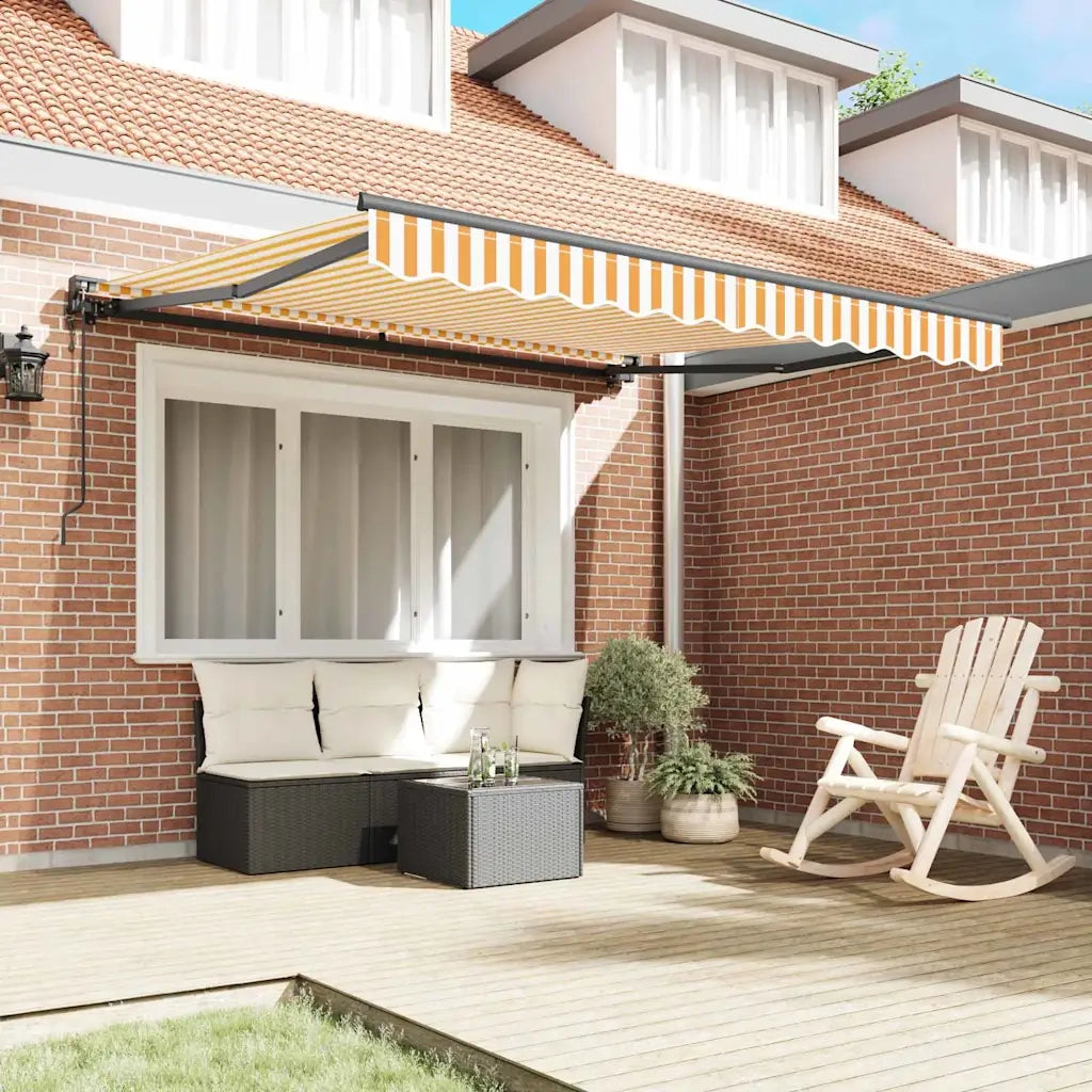 vidaXL Tenda Retrattile Giallo e Bianco 300x250 cm Tessuto