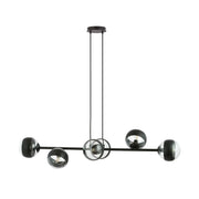 Lampadario sospeso Emibig Rossi Stripe nero vetro 6xE14