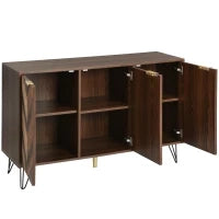 Credenza a 3 Ante con Spazio portaoggetti, color Legno Naturale