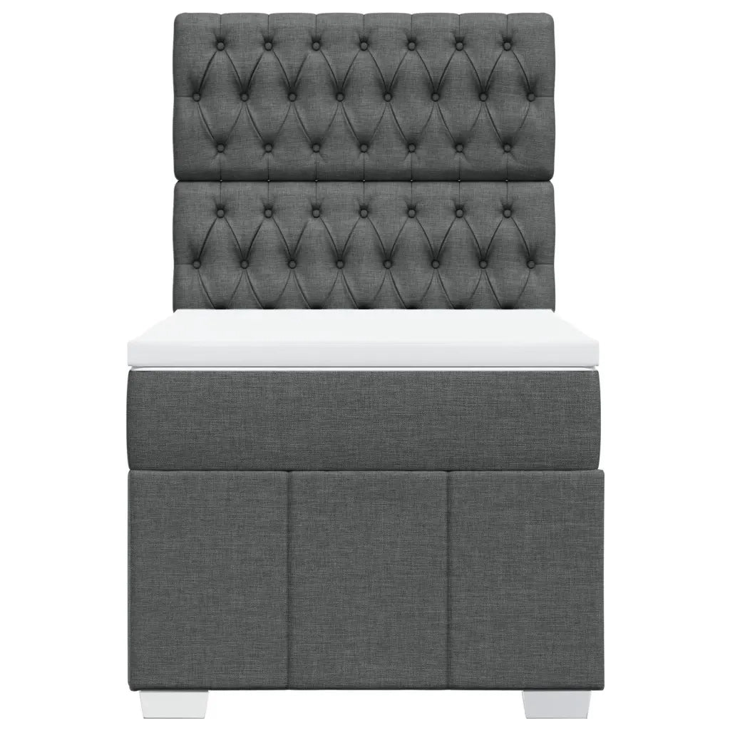 vidaXL Giroletto a Molle con Materasso Grigio Scuro 100x200 cm Tessuto