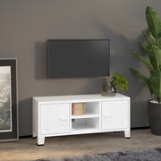 Mobile TV-Credenza TV-Console TV Industriale Bianco 105x35x42 cm in Metallo