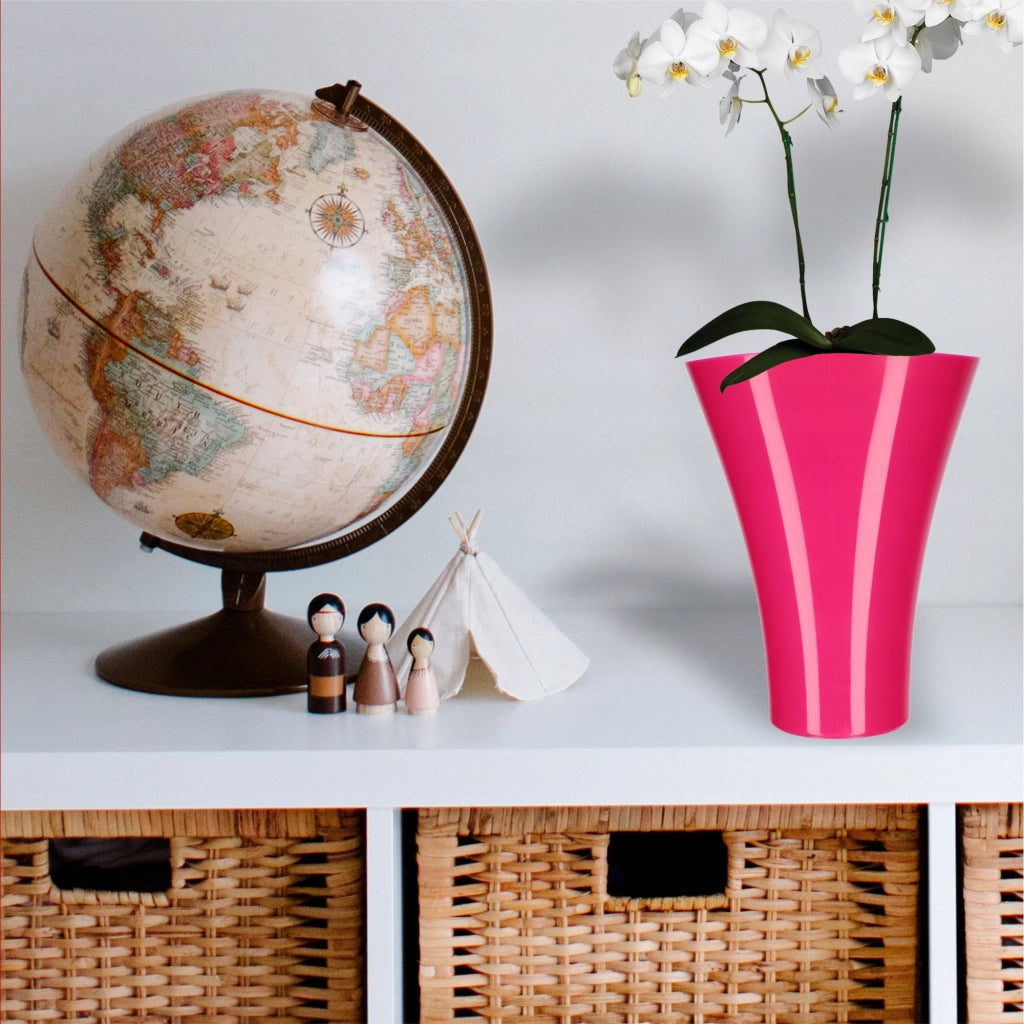 KADAX Copertura per vaso da fiori e piante, supporto per fiori in plastica rosa, 16,5 cm