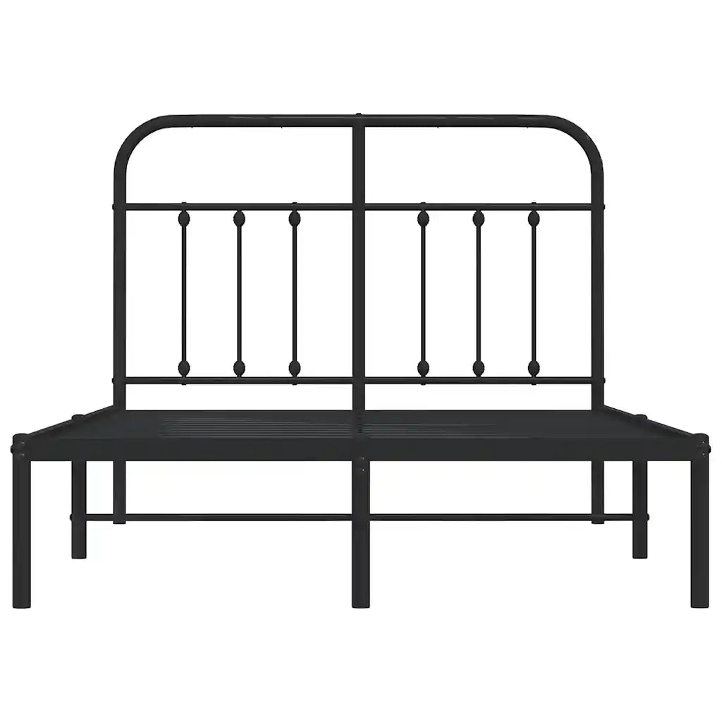 Giroletto con Testiera in Metallo Nero 120x190 cm 352575