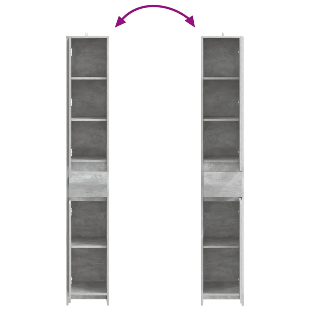 Mobile da Bagno Grigio Cemento 30 x 33 x 190 cm 890755