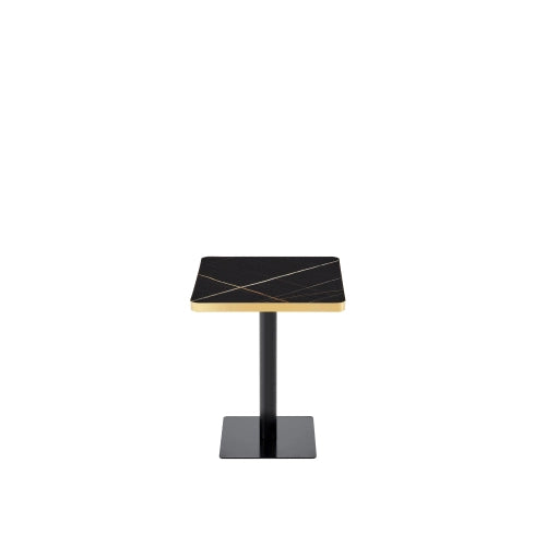 Tavolo da pranzo 2-4 posti con base quadrata - per cucina o bistrot - 60x60x74 cm - nero