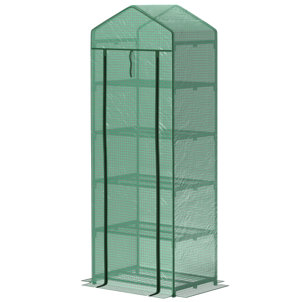 Mini Serra per Fiori e Orto ¨C zephmum ¨C Verde, Acciaio e Plastica, 69x49x193 cm
