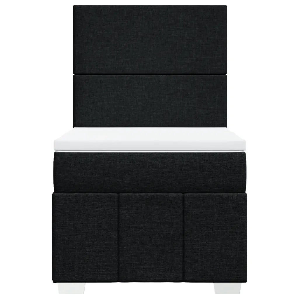 Giroletto a Molle con Materasso Nero 100x200 cm in Tessuto