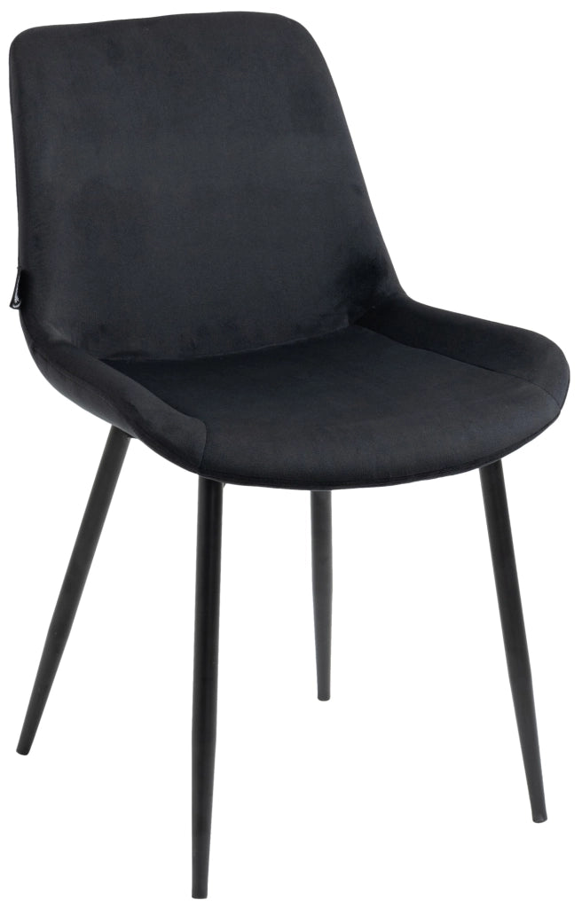 Set di 4 sedie da pranzo Victoria in velluto nero