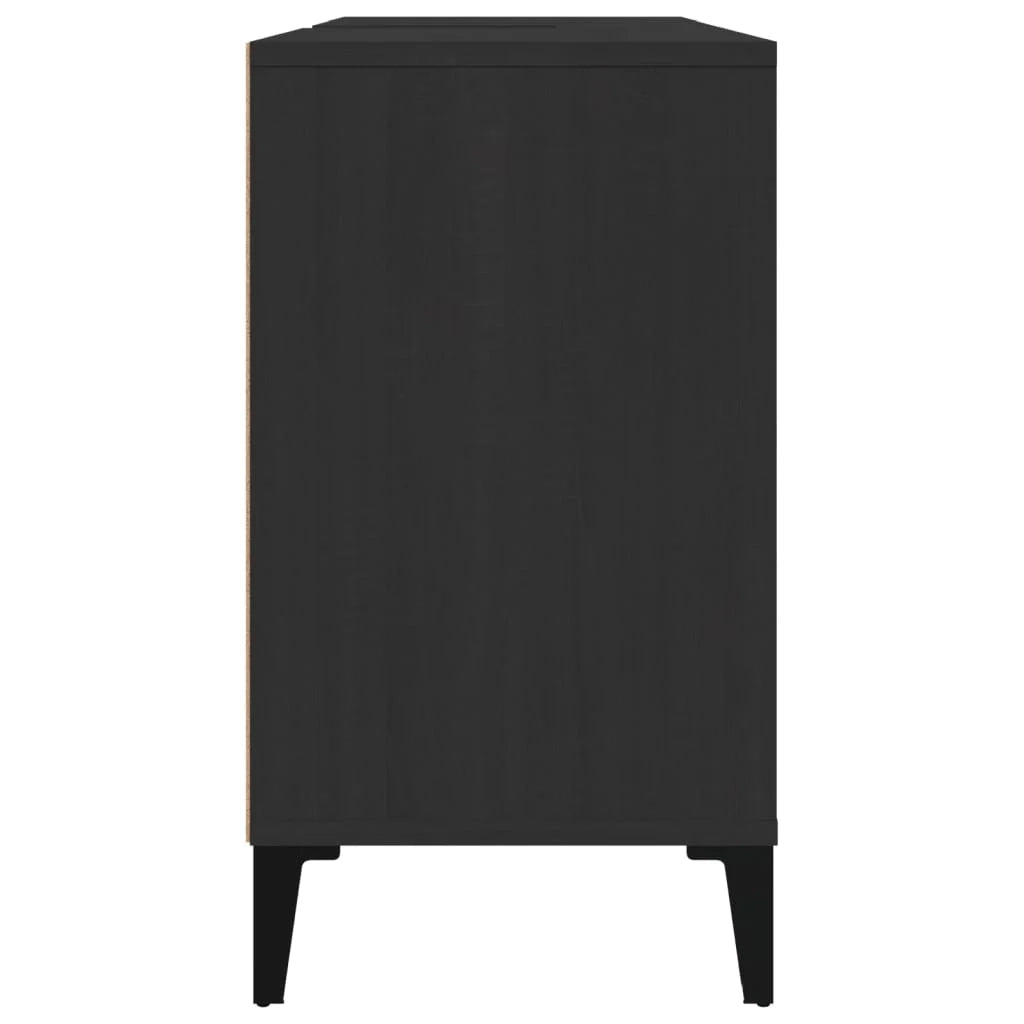 Mobiletto sottolavabo da bagno 80 x 33 x 60 cm in legno ingegnerizzato nero 02_0006845