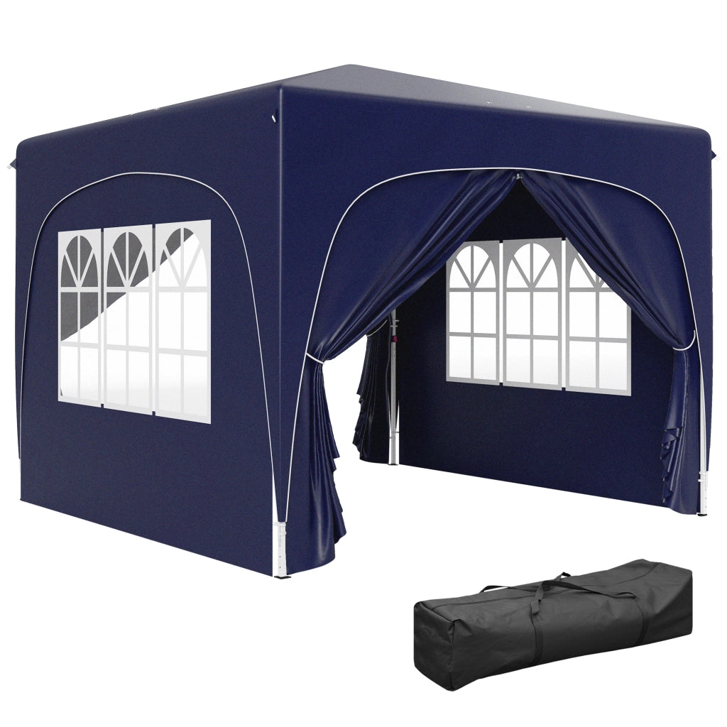 Gazebo Pieghevole 3x3 m ¨C zephmum ¨C Blu Scuro con Pannelli UPF50+ e Borsa di Trasporto