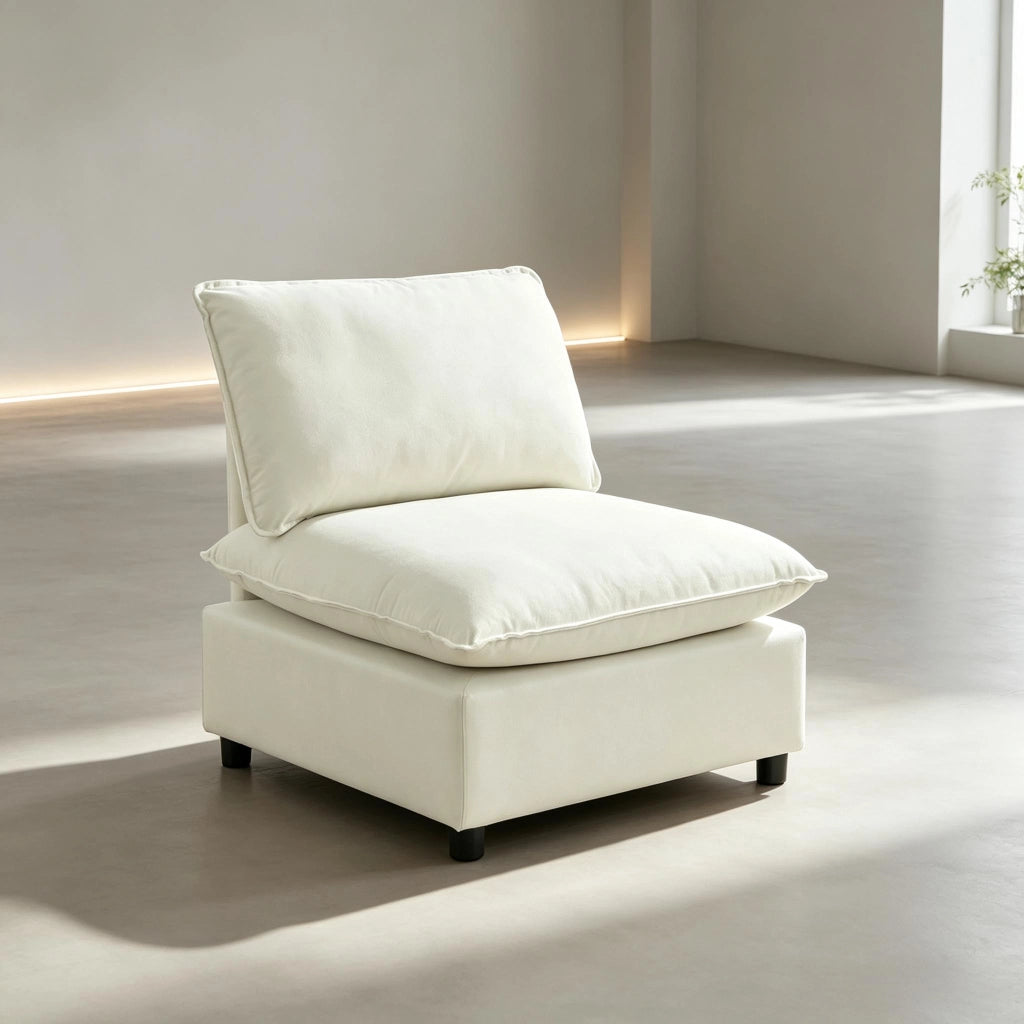 DIVANO 1 posto 74x85x78 cm in lino crema