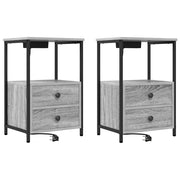 Set di 2 Comodini | Armadio da Notte | Mobiletto da notte Grigio Sonoma 40 x 31 x 60 cm