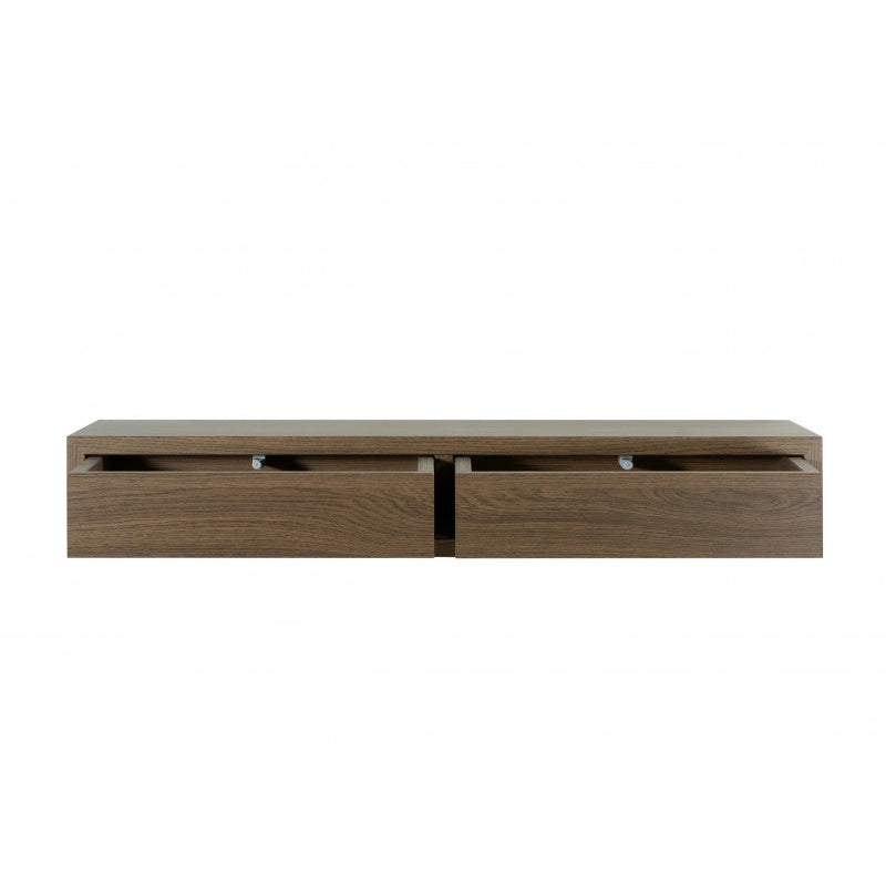 Mensola da Muro con Cassetto, Comodino Sospeso, Mensola da Parete, Rovere Tabacco, 88,2x13,4 p23,7 cm - Domino Maxi