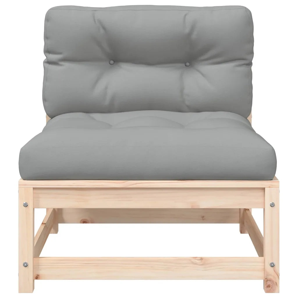 Divani Giardino Senza Braccioli con Cuscini 2 pz Massello Pino 838085