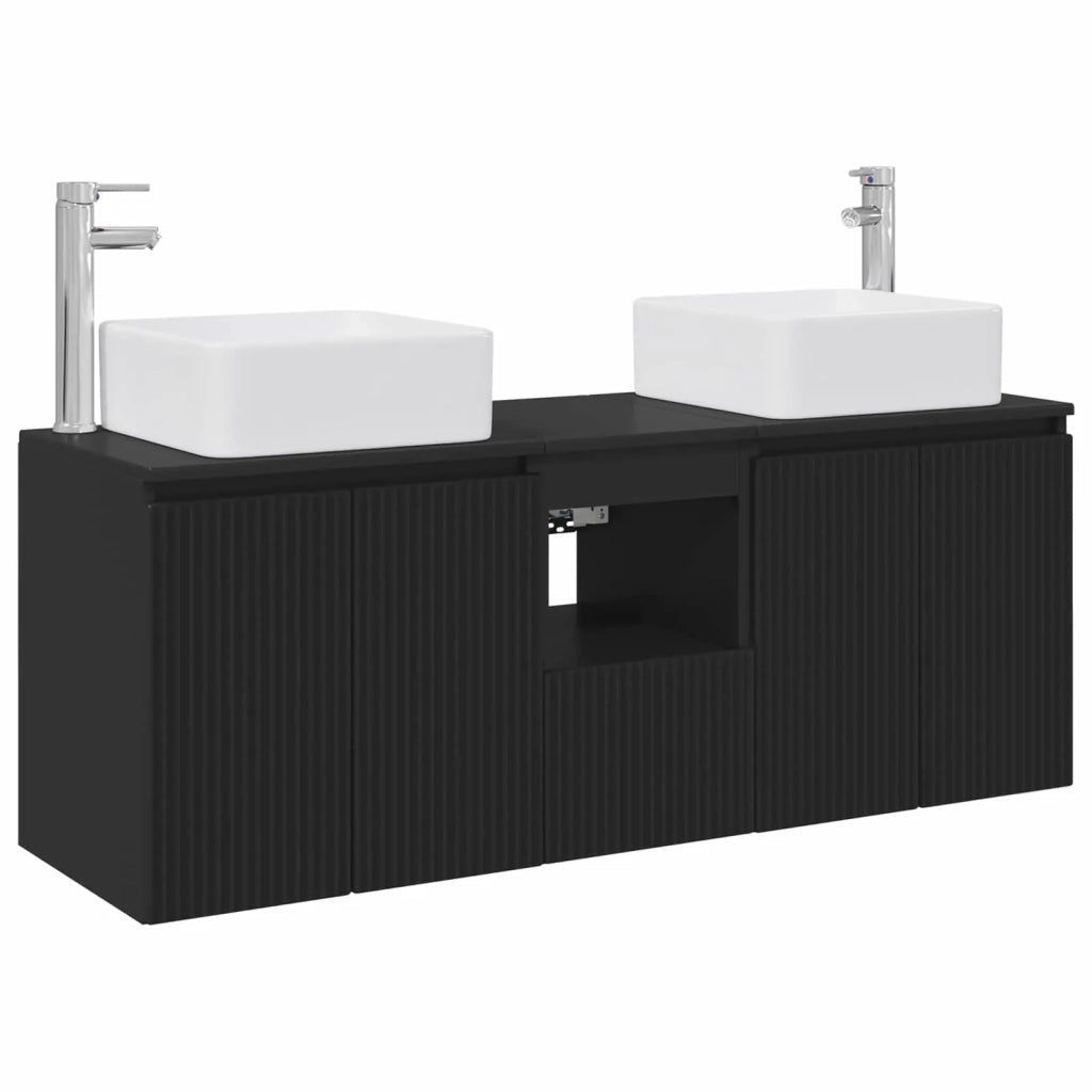 Set di Armadi da Bagno 3 pz Nero 53 x 35 x 63 cm 3405658