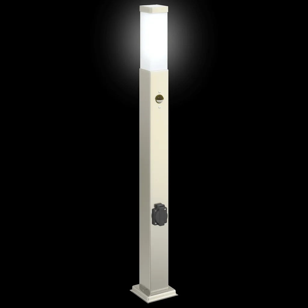 Lampioni a dissuasore con sensore e presa 3 pz 80 cm Acciaio Inox IP44 4006068