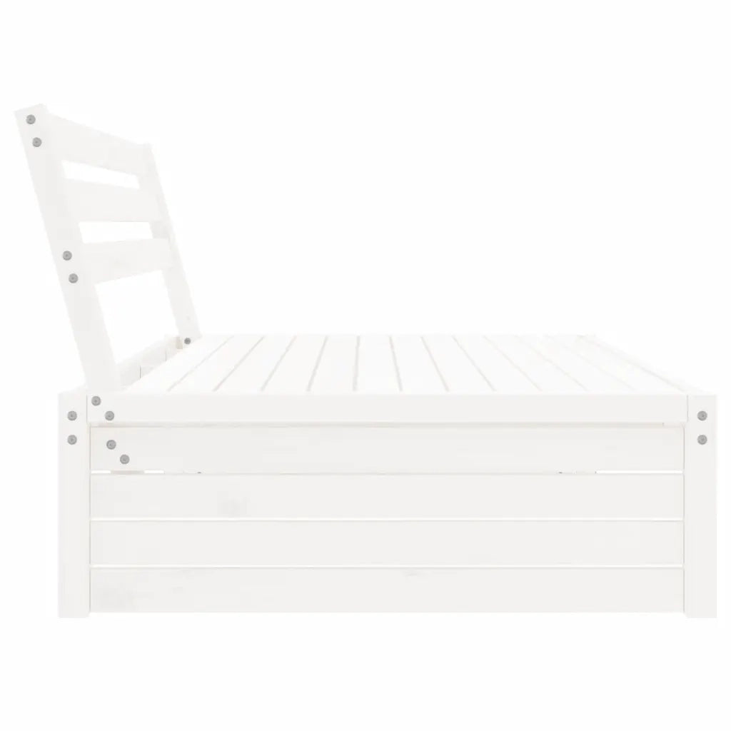 Divano Centrale Giardino Bianco 120x80cm Legno Massello Pino