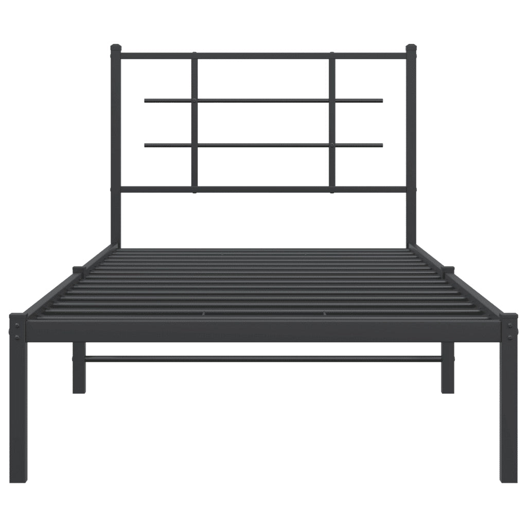 Giroletto con Testiera in Metallo Nero 90x200 cm 355554