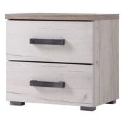 Roncello, Comodino 2 Cassetti, 44.5x33.5x43h cm Bianco Larice