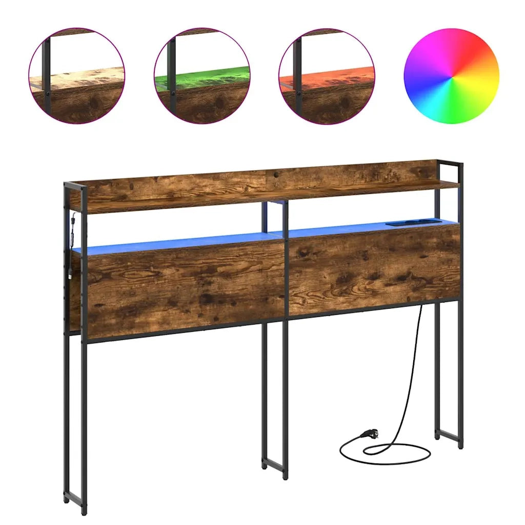vidaXL Testata contenitore Rovere fumo 135 cm Legno multistrato