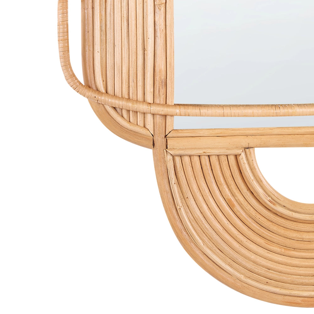 Specchio da parete in legno chiaro Rattan 70 x 90 cm da appendere Home Decor Design Ovale Soggiorno Corridoio Camera da letto Boho Moderno