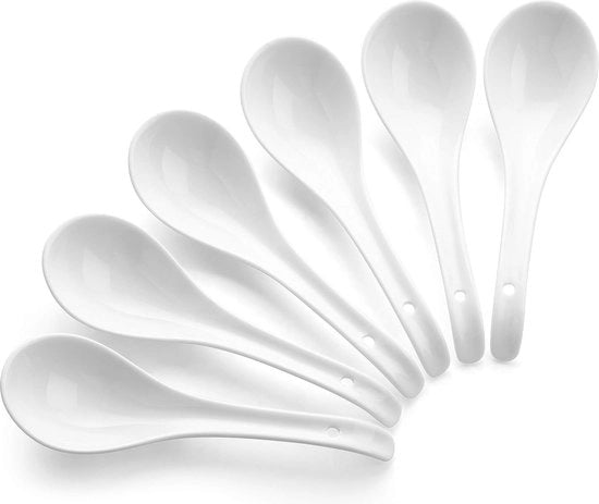 Lepeli Set di Cottura per Ramen Pho Wonton Dumpling Miso - Bianco - Grande - Set di 6