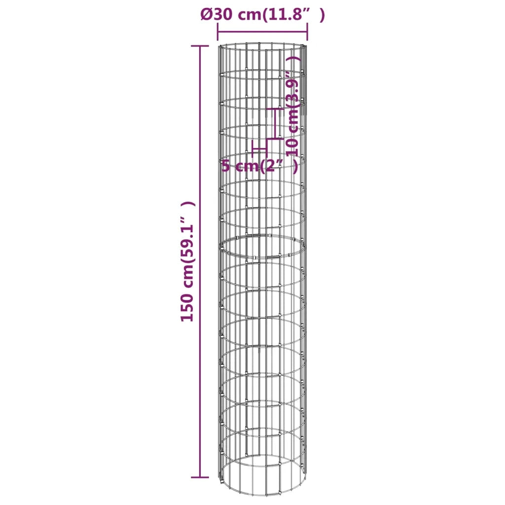 Fioriere Rialzate Gabbioni Circolari 4 pz Ã˜30x50/100/150/200 cm