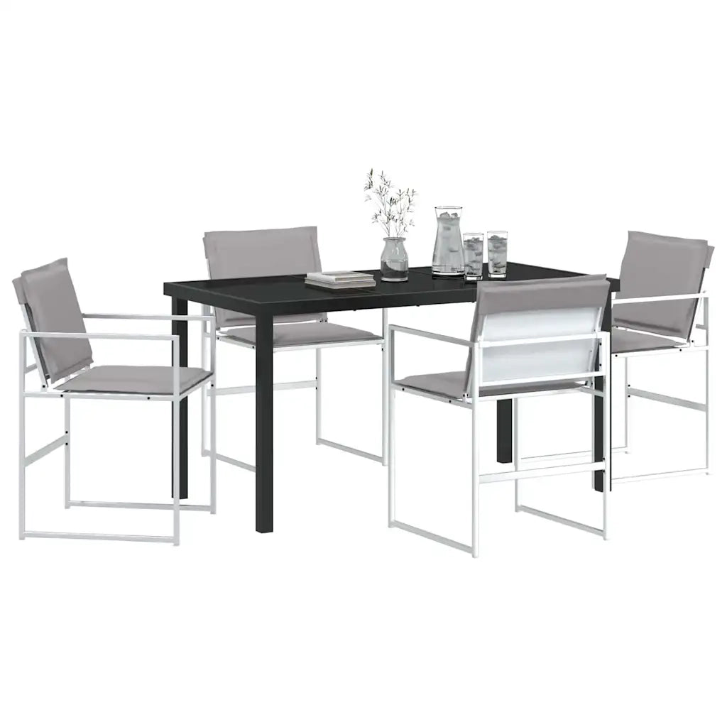Set da Pranzo per Giardino 5 pcs Bianco