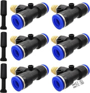 Set di atomizzatori regolabili 6pz + 3 pezzi di valvole di blocco per recinzioni orticole, impianti di spruzzatura per polvere, raffreddamento industriale ecc. con tubo di aspirazione rapido da 12mm