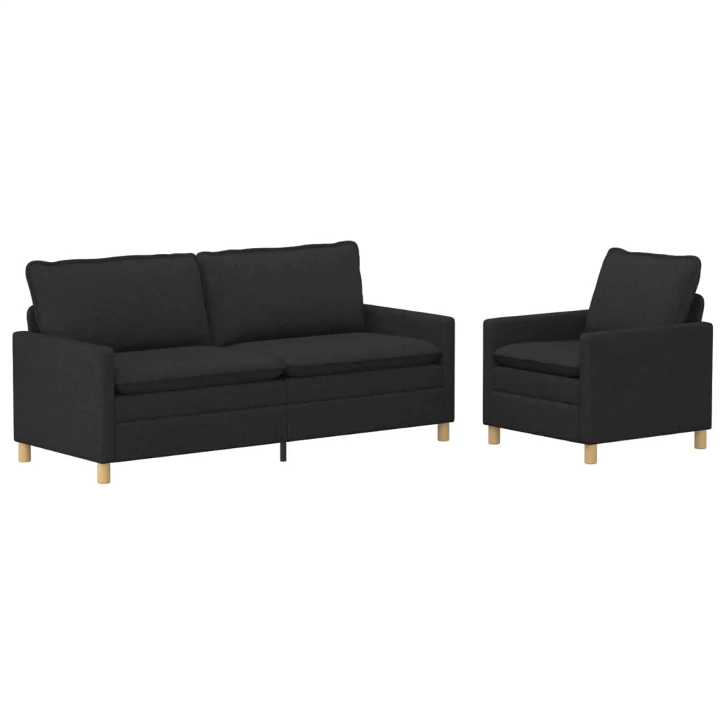 Set di divani 2 pz Nero Tessuto 3417103