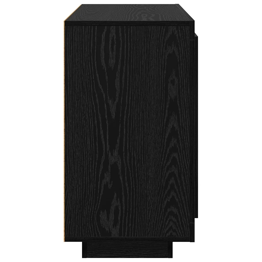 Credenza-Buffet-Armadio da cucina Rovere Nero 80 x 40 x 75 cm Legno multistrato 243811