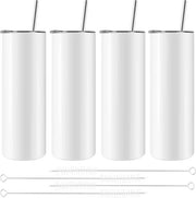 Bicchieri Sublimazione 500 ml Sottile, In Acciaio Inossidabile, Sublimazione Nuda, Con Coperchio e Spugna, 4 Pezzi