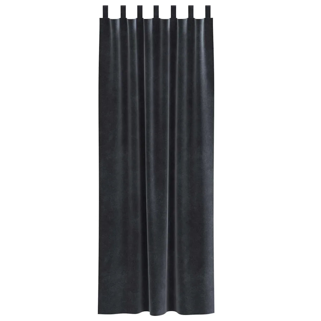 Tende oscuranti 2 pcs Grigio scuro 140 x 245 cm Velluto 4107236