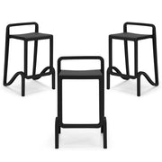 Set 3 sgabelli in polipropilene EOLO altezza seduta 75cm, impilabile, idrorepellente, resistente ai raggi UV, design moderno e innovativo, ideale per la cucina, la veranda o giardino colore Ghisa