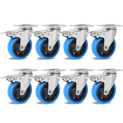 Ruote per Mobili 125/100 mm, Rotelle Pesanti con 4 Freno, Capacità 1200 kg, Ruote Girevoli a 360°, per Spostare Mobili Piccole, Trasporto di Mobili Industriale e Logistica, Set di 8 (Azul, 100 mm)